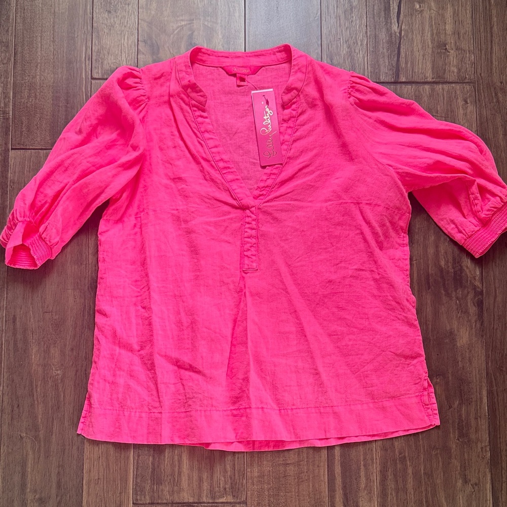 Lilly Pulitzer Vibrant Pink Blouse